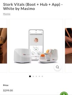 Brand New - Masimo Stork Vitals Baby Monitor System - White
